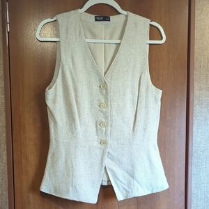 Simply Vera Wang Tan Linen Vest